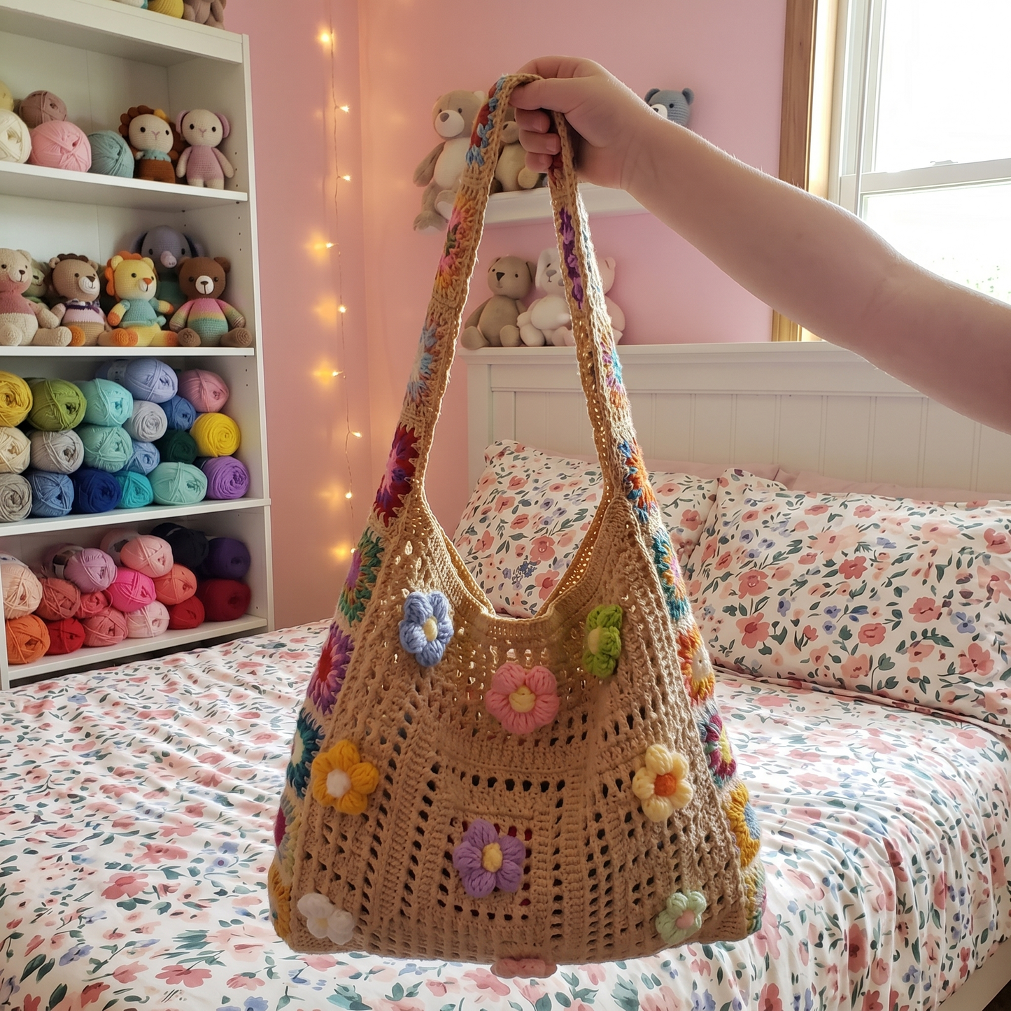 SoftPetal Crochet Tote Bag